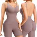 AGILONG Backless Shapewear Bodysuits For Women Tummy Control Seamless Faja Body Shaper Slimming Full Body Suits, Size Medium