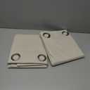 ChrisDowa 100% Blackout Natural Solid Solid Curtains 63 Inches Long 2 Panels for Bedroom Living Room,Farmhouse Room Darkening Thermal Insulated Soundproof Grommet Top Window Treatment Drapes,52x63