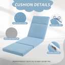 Outdoor Chaise Lounge Cushions，72" x 21" x 3" Solid Water-Repellent, 4-Section Design, Fade-Resistant Patio Furniture Replacement Cushion, Light Blue, 2Counts, Fourfolds 2Pcs