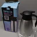 70 Oz Insulated Thermal Coffee Carafe Stainless Steel Double Walled Vacuum Coffee Thermos, Hot Water, Tea, Hot Beverage Dispenser, Keep 24 Hour Heat Retention/12 Hour Cold Retention (Sliver, 2L)