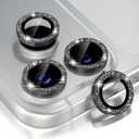 Choiche Compatible for iPhone 17 Pro/iPhone 17 Pro Max Camera Lens Protector Bling, 9H Tempered Glass Camera Cover Screen Protector Metal Ring Decoration Accessories (Glitter-Black)