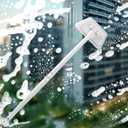 Tub Tile Scrubber Cleaning Brush, Sponge on a Stick for Cleaning Adjustable Long Handled Scrub Brush with 21.7'' Handle for Cleaning Shower Bathroom Vessel Sinks Toilet Wall Floor White