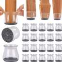 BUMACO Chair Leg Floor Protectors Chair Leg Protectors for Hardwood Floors Silicone Pads Covers to Protect Floors Clear-20 Pcs Universal S (15/16" to 1-5/16")