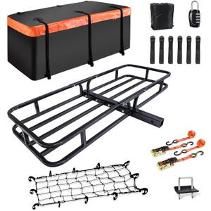 MeeFar Hitch Mount Cargo Carrier Basket 53" x19" x 5"+Waterproof Cargo Bag (51" x17"x 18"),Hauling Weight Capacity of 500 Lbs fit on 2 Inch Receiver with Hitch Stabilizer,Net and Straps MeeFar Hitch Mount Cargo Carrier Basket 53" x19" x 5"+Waterproof Cargo Bag (51" x17"x 18"),Hauling Weight Capacity of 500 Lbs fit on 2 Inch Receiver with Hitch Stabilizer,Net and Straps