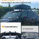 Lockable Roof Rack Cross Bars for 2024 2025 2026 Mazda CX90 & CX-90 PHEV with Flush Side Rails, Heavy Duty Aluminum Crossbars, Rooftop Cargo Carrier Accessories for Kayaks Bikes Skis Canoes