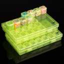 Mr. Pen- Bead Storage Containers, 28 Grids, 2 Pack, Transparent Green Small Bead Organizer Box (2 Pack-56 Pcs(6.8"x4.4"x1"))