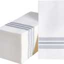 Vplus 150 PACK Guest Towels Disposable Bathroom, Decorative Bathroom Napkins, Soft, and Absorbent Disposable Paper Hand Towel for Dinners, Kitchen, Parties, Weddings, Christmas Party (Silver)