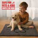 MUDGUARD MAT Dog Door Mat with Paw Design for Muddy Paws, Super Absorbent Microfiber, Non-Slip Indoor Mat, Quick-Dry Chenille Rug for Pets & Entryway, Machine Washable, Grey 16" x 24"