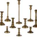 Gold Candlestick Candle Holders: Tall Taper Candles Stick Holder Bulk Wedding Decor Set of 6 Brass Dinning Table Centerpiece Vintage Metal Candle Stand