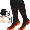 Heated Socks, Rechargeable Electric Socks for Men Women, 3 Heating Settings Washable Heated Sock for Fishing Skiing Hunting Hiking Skating, Christmas Stocking Stuffers Gifts, One Size(Lustrous)