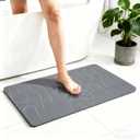 Stone Bath Mat, Diatomite Fast Drying Non Slip Stone Shower Mat, Super Absorbent for Bathroom & Kitchen, Multi-Use as Pet Mat, Easy to Clean 16"x24", Gray (Style 01-gray)