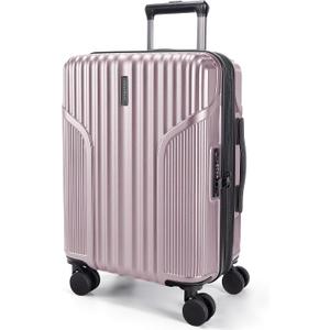 BAGSMART Carry On Luggage 22x14x9 Airline Approved, luggage with Spinner Wheels, 20 Inch Expandable Hardside Carry On Suitcase with TSA Lock Rolling Travel suitcase Carry-On, Pink Lavender