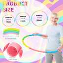Syhood 12 Pcs Toy Color Hoop Plastic Detachable Adjustable Hoop Light Weight Exercise Fitness Equipment Toy Waist Ring for Adult Party, 3 Sizes(Green, Pink, Yellow, Blue)