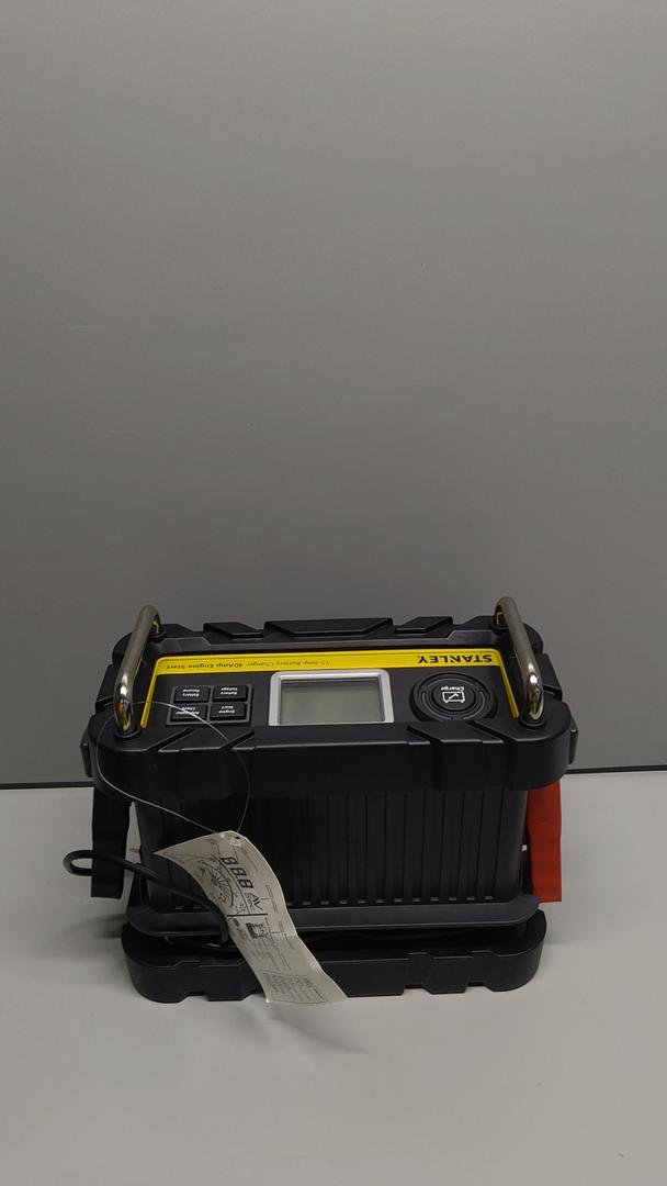 STANLEY BC50BS Fully Automatic 15 Amp 12V Bench Battery Charger/Maintainer with 50A Engine Start, Alternator Check, Cable Clamps
