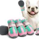 Dog Shoes for Small Dogs, Large Dog Boots for Winter Snow, Hot Pavement, Dog Booties & Paw Protectors Pink Size 2 (2(1.77" inner width) for 26-33 lbs)