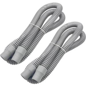 2-Pack CPAP Hose 4ft with 22mm Cuffs, Latex-Free CPAP Tubing Compatible with Most Machines, Lightweight CPAP Hose, Gray 19mm CPAP Tube, Easy to Attach CPAP Replacement Supplies
