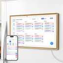 21.5 Inch Magnetic Fridge Digital Calendar, Teak Wood Grain