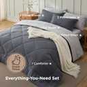 Bedsure California King Comforter Set - 7 Pieces Reversible Dark Grey Bedding, California King Size Bed Set for All Seasons, Bed in a Bag with Down Alternative Comforter, Sheets, Pillowcases & Shams