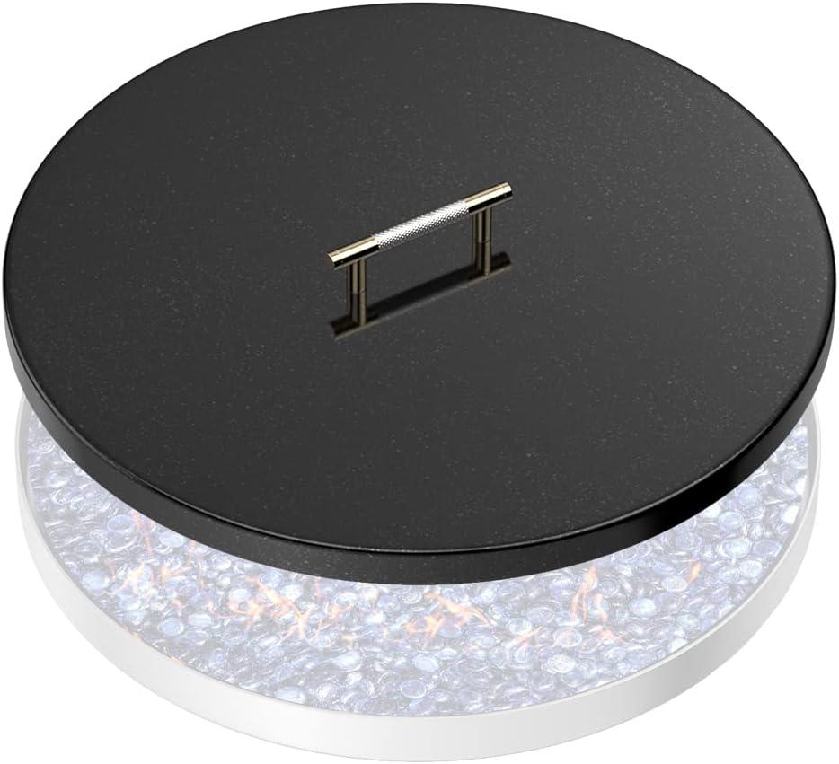 AJinTeby Upgrade Porcelain Steel Fire Pit Cover 22" Round Fire Pit Lid Replacement for 19 Diameter Burner Pan Fire Pan