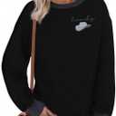 ASTANFY Cow Skull Western Sweatshirts For Women Country Western Outfits Cowgirl Pullover Sweatshirts (Small, Black-2)