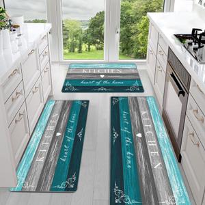 Sofort Farmhouse Kitchen Rugs Set of 3, Non Slip Washable Kitchen Mats for Floor Kitchen Runner Rug, Rugs for Kitchen Floor, Hallways, Entryway, Laundry