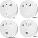 4 Pack Combination Smoke and Carbon Monoxide Detector Battery Operated, Travel Portable Photoelectric Fire&Co Alarm for Home, Kitchen