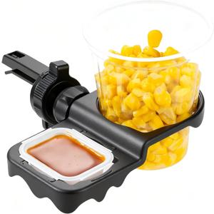 Li & Zhao Sauce Holder for Car - 2 PCS Dip Clips Car Sauce Holder for Ketchup and Dipping Sauces Dip Can Holder with Adjustable Vent Hook Car Snack Holder Car Food Tray Dipping Sauce Cups(Black)