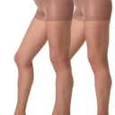 Silkies Women's Ultra Sheer Control Top Pantyhose (2 Pair Pack) - Lightweight, Comfortable, Perfect Fit (Large)