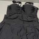 Yonique Womens Underwire Tankini Swimsuits with Skirt Two Piece Bathing Suits Vintage Swimwear XS-XXL (Large, Black)