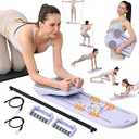 Pilates Board,Foldable Pilates Reformer Set,All-in-one Pilates Kit for Core Workout.Multifunctional Pilates Equipment for Women Home Gym Office Workout