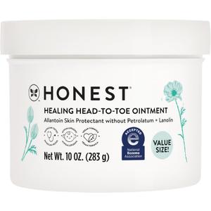 The Honest Company Head-to-Toe Healing Ointment, Multi-Purpose Baby Balm, Hypoallergenic, Fragrance-Free, Vegan, 10 oz, EXP 10/2027