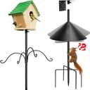 Bird Feeder Pole,Bird House Pole Mount Kit with Squirrel Proof Baffle for Bird Watching Buddy Pole,93 Inch Adjustable Mounting Support Stand for Outdoors