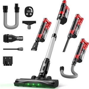 Cordless Vacuum Cleaner for Milwaukee M18 Battery, 7-in-1 Lightweight Stick Vacuum with HEPA Filter, 35KPA Suction, 350W Brushless Motor, 3 Modes for Floor, Carpet, Car(Battery Not Included)