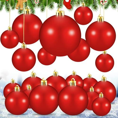 Amazon.com: Marsui 24 Pcs Giant Christmas Balls Ornaments Extra Large Outdoor Red Christmas Ornament 8'' 6'' 3'' 2'' Large Xmas Balls Bulk Plastic Shatterproof for Xmas Tree Lawn Yard Porch (Shiny) : Home & Kitchen