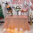 JYFLZQ Rose Gold Sequin Tablecloth - 50" x 80" Rectangular Sparkly Glitter Table Cover Overlay, Perfect for Wedding, Birthday Party, Baby & Bridal Shower