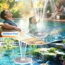 Solar Pool Fountain, 2026 Upgraded Large Solar Pool Water Fountain, Floating Pool Fountain for Above Ground Pool,Solar Floating Fountain Pump for Daytime Use White-1PK