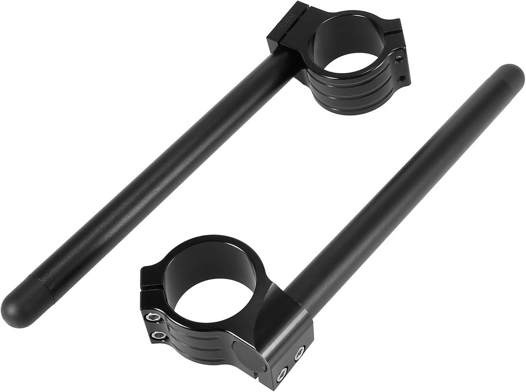 Motoforti Aluminum 50mm Clipon Handlebar Replacement Fit for Fork Diameter 50mm Universal Cafe Racer Tilt Angle 8 7/8" BarsBlack