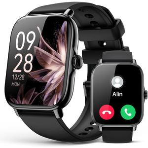 Smart Watch for Women Men- Answer/Make Call, 2025 IP68 Waterproof Fitness Step Sleep Tracker Watch with Monitor Activity Counter Smartwatch for Andriod iPhone iOS Samsung Compatible (1.91, Black)