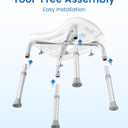 HOMLAND Shower Chair for Inside Shower, Adjustable Shower Stool with Strong Non-Slip Feet, 350 lbs Shower Seat for Inside Tub, Bench Bath Chair for Elderly and Disabled, White