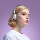 LORELEI Q60 Wireless Bluetooth On Ear HeadphonesBuilt-in Micphone, 40 Hours Up Battery Life, Lightweight Bass Mode, Memory Earmuffs (Silver)