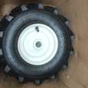 13x5.00-6 Tiller Tire and Wheel - 13x5.00-6" Heavy Duty Tiller Tire for Garden Tractor, Trencher, Tillers - 1" Axle Size - 3-1/8" Centered Hub - 4PR Tubeless - Set of Left and Right Tires