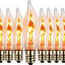 Flicker Flame Light Bulb for Hallowwen Christmas Decorative 3 Watt, 120V, E12 Flame Candelabra Light Bulbs8 Packs (Silver)