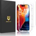 UNBREAKcable 2-Pack Screen Protector for iPhone 17 Pro Max, Military-Grade Shatterproof Tempered Glass [9H+ Hardness] [Easy Installation Frame] [99.99% HD Clear] for Apple iPhone 17 Pro Max
