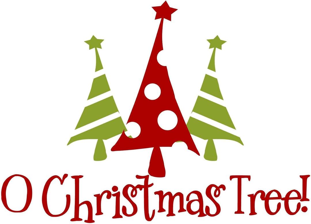 Family O Christmas Tree Adorable Quote Wall Decal Decoration Christmas Holidays Dcor Christmas Tree Silhouette Holidays Holiday Gift Lasts Years and Easily Removable - Size: 20 in(W) x 18 in(H)