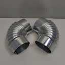 Hicarer 2 Pcs 4 Inch 90 Degree Galvanized Dryer Elbow Vent Tube Connector Adjustable Dryer Vent Elbow Connector for 4" HVAC Duct Pipe Hose Ductwork