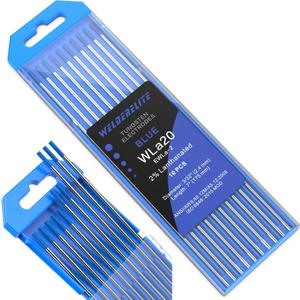 TIG Welding Tungsten Electrode 10 Pack 3/32" × 7" (Blue - 2% Lanthanated, WL20/EWLa-2) for AC/DC TIG Welding