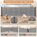 120 Inch Retractable Baby Gates Extra Wide, 42 Inch Tall Retractable Gate, 10 FT Reinforced Retractable Dog Gate with Rods & Hooks to Prevent Crawling Through, for Stairs, Indoor/Outdoor, Gray