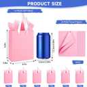 Ethhqu 12-Pack Small Pink Gift Bags with Handles - Includes 24 Tissue Papers, 6.3x4.7x2.4 Inches Mini Gift Card Bag for Birthday Party, Baby Shower, Wedding, Holiday