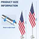 Indoor Flag Pole Kit with Weighted & Thickened Base 6-8FT,Stainless Steel Commercial Indoor Flagpole for Office School City Hall,Heavy Duty Indoor Telescoping Flag Pole,Silver 1 Pack