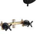 2 Handles Shower Faucet Set with Tub Spout Bathtub Shower Faucet Combo Set Shower System Complete Tub and Shower Trim Kit Wall Mounted Shower Fixtures Matte Black